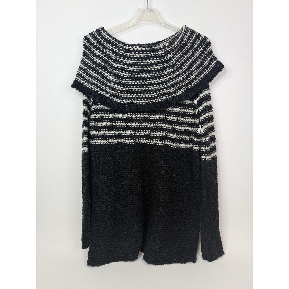 Free People Sweater Women's Medium Oversized Chunky Knit Striped Wool‎ Blend - Picture 3 of 8